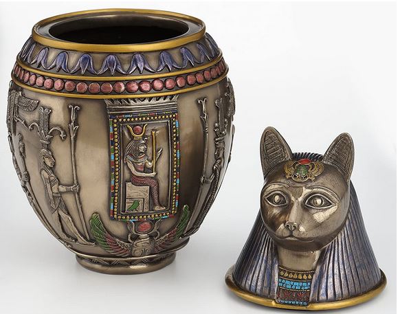 Rare Egyptian Bastet Jar Cat Memorial Urn