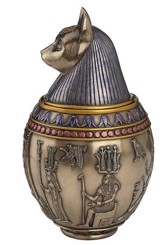 Rare Egyptian Bastet Jar Cat Memorial Urn