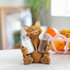 Happy Cat Salt & Pepper Shaker Holder