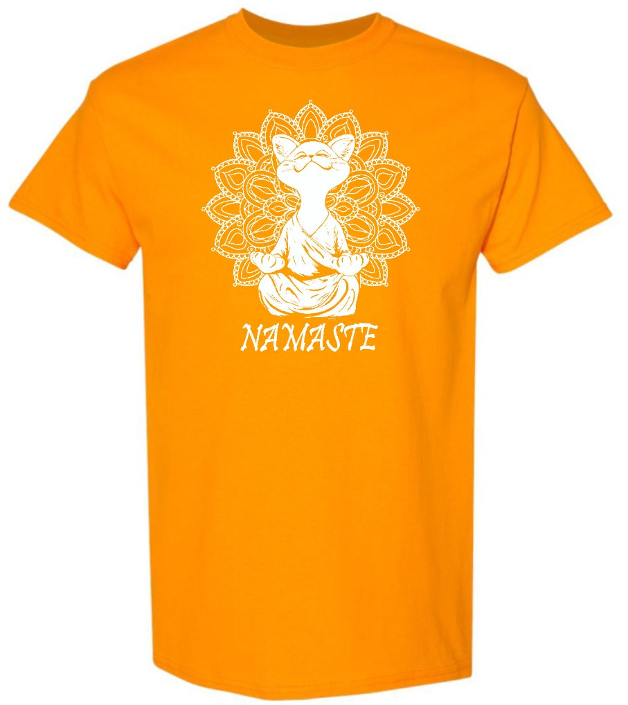 Happy Cat Buddha Namaste T Shirt